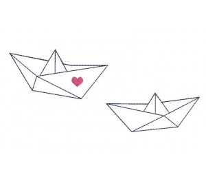 Stickdatei - Papierboot in zwei Ausführungen